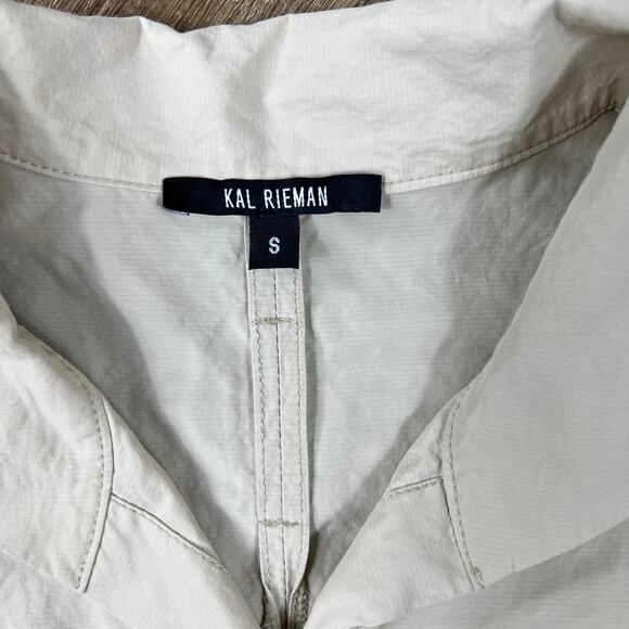 Kal Rieman Holly Kimono Shirt Dress Tan Button Up Rolled Sleeves Dress - Picture 7 of 7